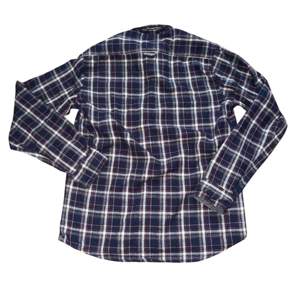 Nickel & iron Mens Plaid Flannel Shirt-Blue/Purple/White-M-GUC - Picture 5 of 5